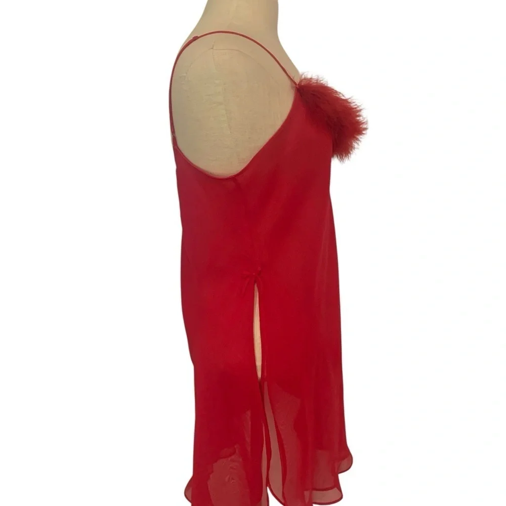 Morgan Taylor Red Feather-Accent Chemise